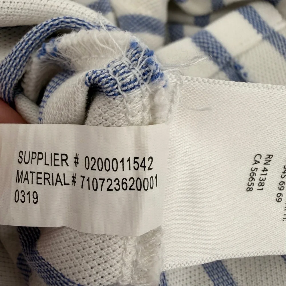 Ralph Lauren Knit Oxford Polo Shirt Mens Medium Blue White Striped Short Sleeve